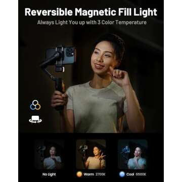 Hohem iSteady X3 Gimbal Stabilizer for iPhone, Phone Stabilizer for Video Recording with Object Tracking, 3-Axis Foldable Phone Gimbal with Remote Control for Tiktok, Built-in Extendable Rod & Tripod