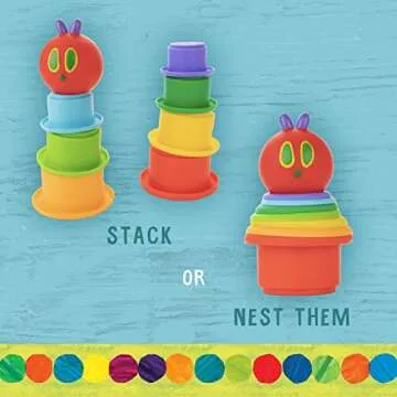 Vibrant Eric Carle Bath Time Silicone Stacking Cups Set