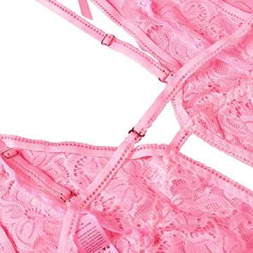 Donnalla Elegant Deep V Lace Teddy for Women