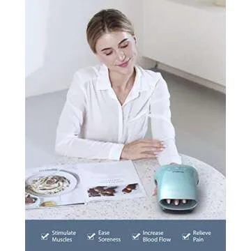 CINCOM Hand Massager - Cordless Hand Massager with Heat and Compression for Arthritis and Carpal Tunnel(FSA or HSA Eligible) (Blue)