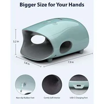 CINCOM Hand Massager - Cordless Hand Massager with Heat and Compression for Arthritis and Carpal Tunnel(FSA or HSA Eligible) (Blue)