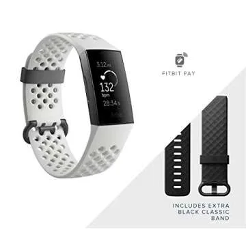 Fitbit Charge 3 SE Fitness Activity Tracker Graphite/White Silicone, One Size (S and L Bands Included),1 Count (Pack of 1)