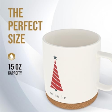 American Atelier 15 Oz Christmas Mug Set - Stylish Stoneware Mugs