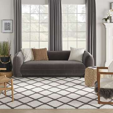 Nourison Feather Soft Trellis Rug - Stylish & Easy-Clean