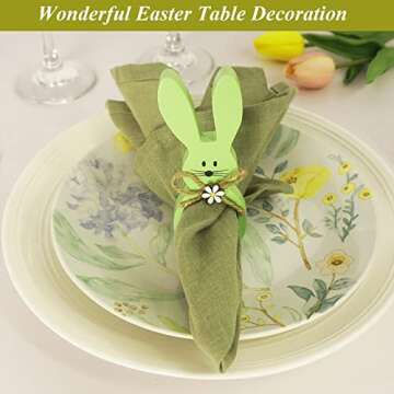 Easter Napkin Rings Set of 6 Cute Bunny Holders