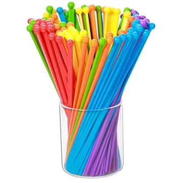 100 Colorful Plastic Swizzle Sticks for Every Occasion