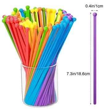 100 Colorful Plastic Swizzle Sticks for Every Occasion