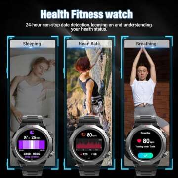 Military Watches for Men (Answer/Make Calls), 1.39" HD Display Fitness Watches, Heart Rate/Sleep Monitor, 110+ Sports Modes Smart Watch for Men, IP68 Waterproof, 30Day, Watch for Android/iPhone, Black