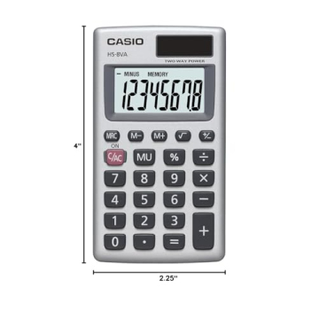 Casio HS-8VA Solar Calculator Compact 8-Digit Display