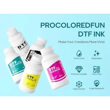 Procoloredfun DTF Ink Set - 6x250ml Ink + 500g Powder