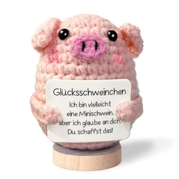 Handmade Positive Crochet Animal, Cute Crochet Animals Stuff Funny Knitted Wool Handwoven Ornaments,...