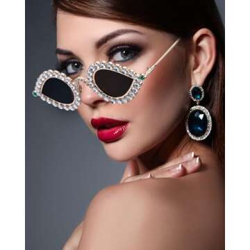 Chic IGnaef Cat Eye Rhinestone Sunglasses for Women – Ultimate Style and UV Protection