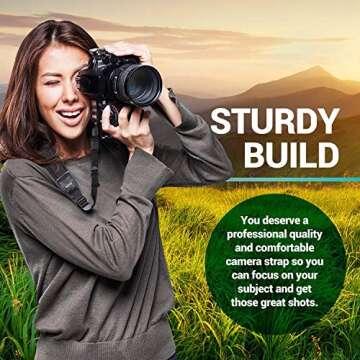 Movo Padded Neoprene Camera Strap for DSLR and Mirrorless Cameras