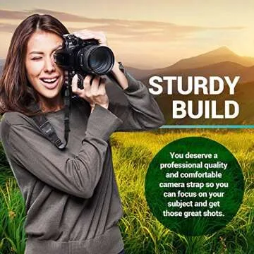 Movo Padded Neoprene Camera Strap for DSLR and Mirrorless Cameras