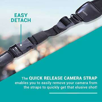Movo Padded Neoprene Camera Strap for DSLR and Mirrorless Cameras