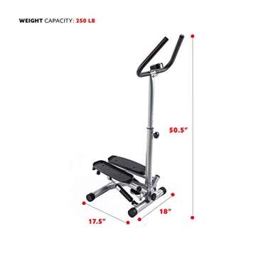 Sunny Health & Fitness NO. 059 Twist Stepper Step Machine w/Handle Bar and LCD Monitor
