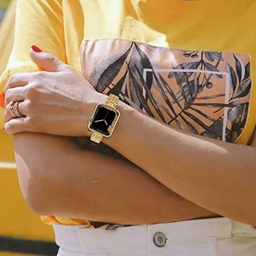 CSJCUBIC Adjustable Metal Band for Apple Watch - Gold Elegance