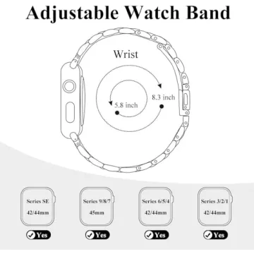 CSJCUBIC Adjustable Metal Band for Apple Watch - Gold Elegance