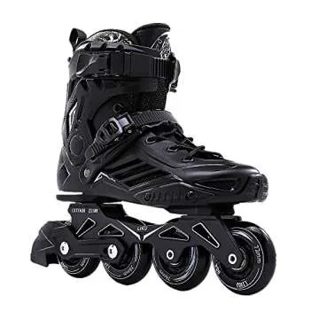 LIKU Fitness Professional Inline Roller Skates Women Men Adult Youth Black (Men 7,Women 8)