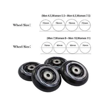 LIKU Fitness Professional Inline Roller Skates Women Men Adult Youth Black (Men 7,Women 8)