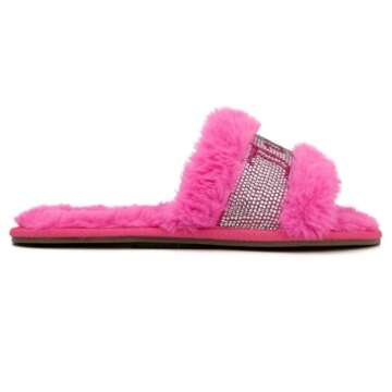 Juicy Couture Women's Plush Faux Fur Slippers - Cozy Comfort