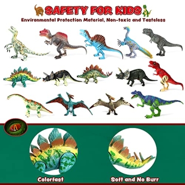 JOYIN 18 Pcs Dinosaur Figures with Movable Jaws Set
