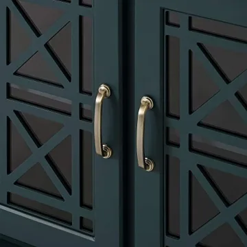 Elegant Walker Edison Buffet Sideboard with Glass Doors