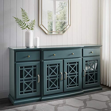 Elegant Walker Edison Buffet Sideboard with Glass Doors