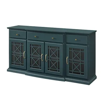 Elegant Walker Edison Buffet Sideboard with Glass Doors