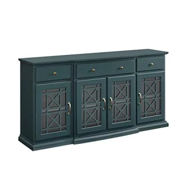 Elegant Walker Edison Buffet Sideboard with Glass Doors