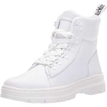 Dr. Martens Women's Combs W Poly Casual Boot - Stylish White Ajax