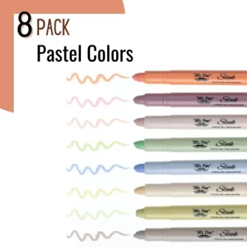 Mr. Pen Gel Highlighter 8 Pack - Bible Markers No Bleed