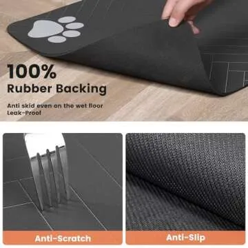 Pet Feeding Mat-Absorbent Pet Placemat for Food and Water Bowl, with Waterproof Rubber Backing, Quick Dry Water Dispenser Mat for Dog and Cat (12"x20", Beige)