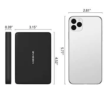 MegaZ 120GB External Hard Drive - Backup Slim 2.5'' Portable HDD USB 3.0 for PC, Mac, Laptop, Chromebook, 3 Year Warranty