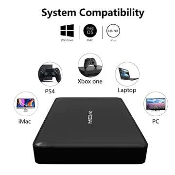 MegaZ 120GB External Hard Drive - Backup Slim 2.5'' Portable HDD USB 3.0 for PC, Mac, Laptop, Chromebook, 3 Year Warranty