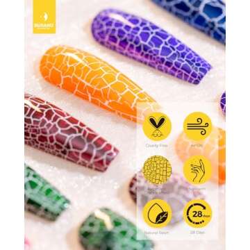 Easy to Use BURANO Crackle Nail Polish Set for Stunning Art