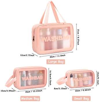 Travel Toiletry Bag for Women Men - Waterproof Cosmetic Pouch Set