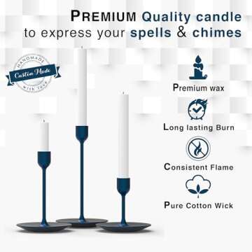 Set of 20 White Spell & Chime – Premium Mini Taper Candles for Rituals, Prayer, Birthdays, Meditation, Altar - 4 Inch Tall, Unscented.