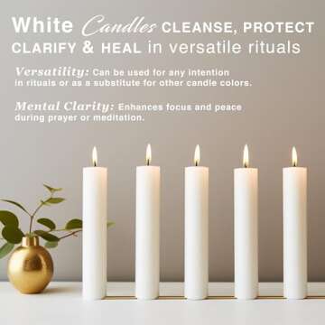Set of 20 White Spell & Chime – Premium Mini Taper Candles for Rituals, Prayer, Birthdays, Meditation, Altar - 4 Inch Tall, Unscented.