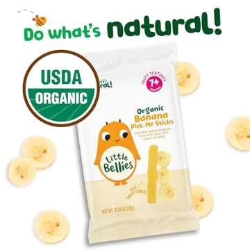 Little Bellies Organic Banana Pick-Me Sticks Baby Snack (Pack of 5 x 0.56 oz Individual Packs)