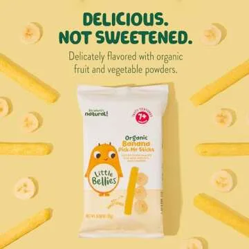 Little Bellies Organic Banana Pick-Me Sticks Baby Snack (Pack of 5 x 0.56 oz Individual Packs)