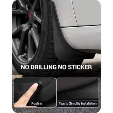 BASENOR Mud Flaps for 2017-2023 Tesla Model 3