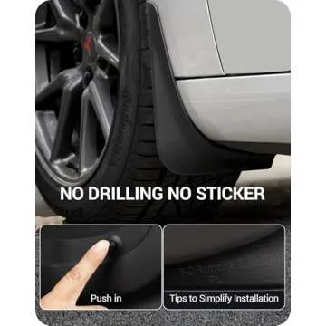 BASENOR Mud Flaps for 2017-2023 Tesla Model 3
