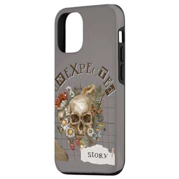 iPhone 15 "Unexpected Story" Skull Floral Design Case - Unique Protection