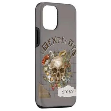 iPhone 15 Skull Floral Design Case - Chic & Protective