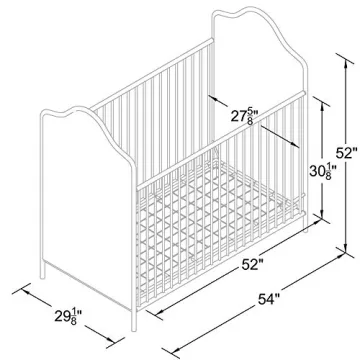 Little Seeds Piper Upholstered Metal Crib in Gold, Convertible & Stylish