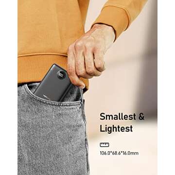 VEEKTOMX Mini Power Bank 10000mAh, 22.5W Fast Charging Small Portable Charger with PD 3.0 & QC 3.0,U...