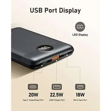 Compact VeekTOMX Fast Charger Power Bank 10000mAh
