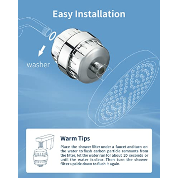 Ezelia 15-Stage Shower Filter for Chlorine Removal & Skin Care