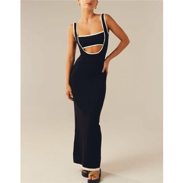 Yuemengxuan Backless Lace-up Maxi Dress for Women